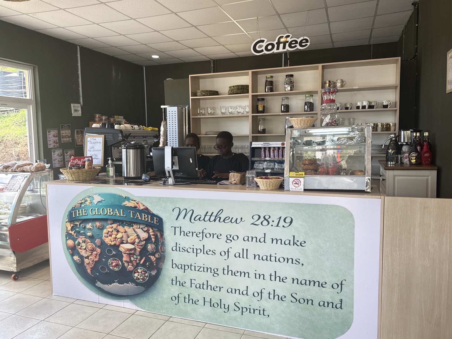 The Global Table counter and scripture wall