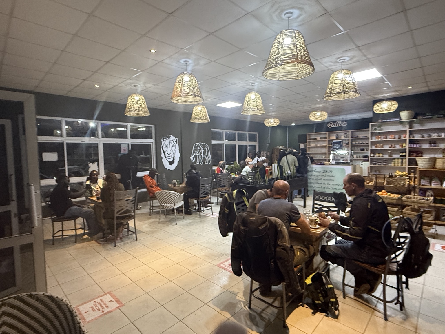 Evening customers inside The Global Table